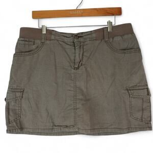 Beau Dawson Skort Skirt Womens 12 Brown Linen Blend Cargo Y2K